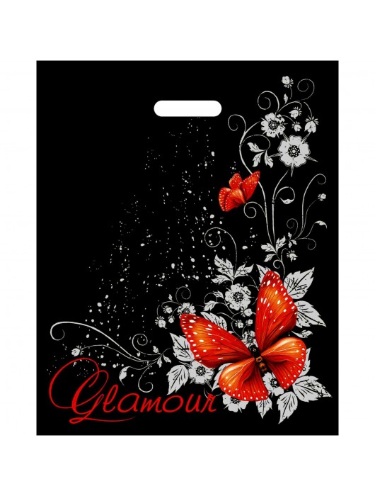 Черный пакет Glamour с вырубной ручкой (38х47 см) - Сима-Ленд - купить с доставкой в Кургане