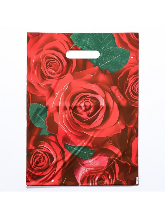 Пакет с цветочным принтом и вырубной ручкой (30х40 см) - Сима-Ленд - купить с доставкой в Кургане