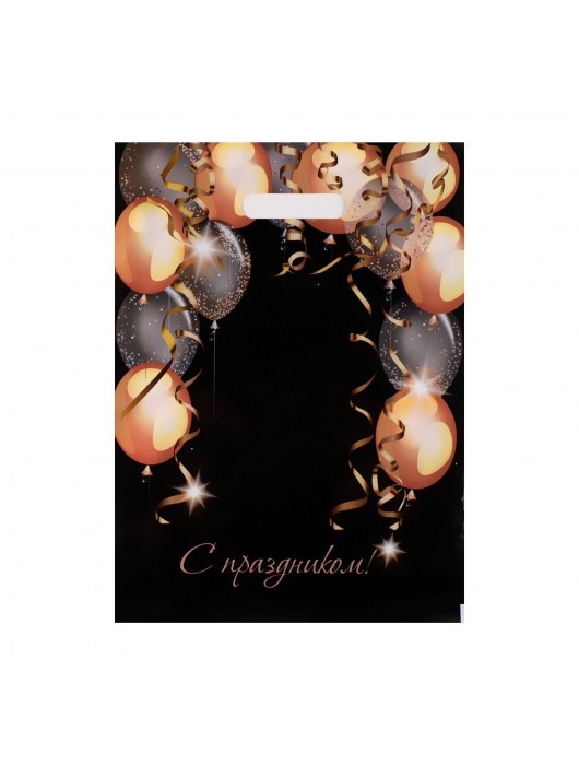 Пакет с вырубной ручкой и принтом в виде шариков (30х40 см) - Сима-Ленд - купить с доставкой в Кургане