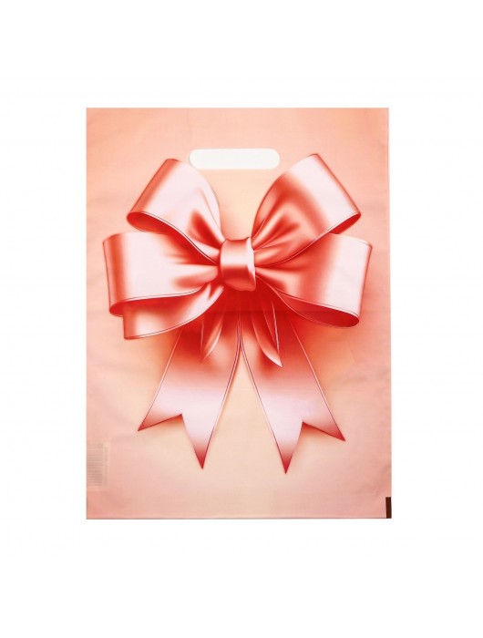 Пакет с принтом в виде банта с вырубной ручкой (30х40 см) - Сима-Ленд - купить с доставкой в Кургане