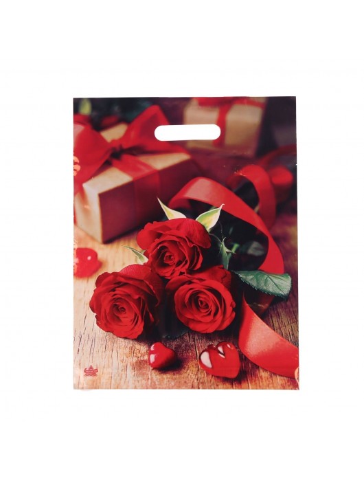 Пакет с принтом в виде роз (31х40 см) - Сима-Ленд - купить с доставкой в Кургане
