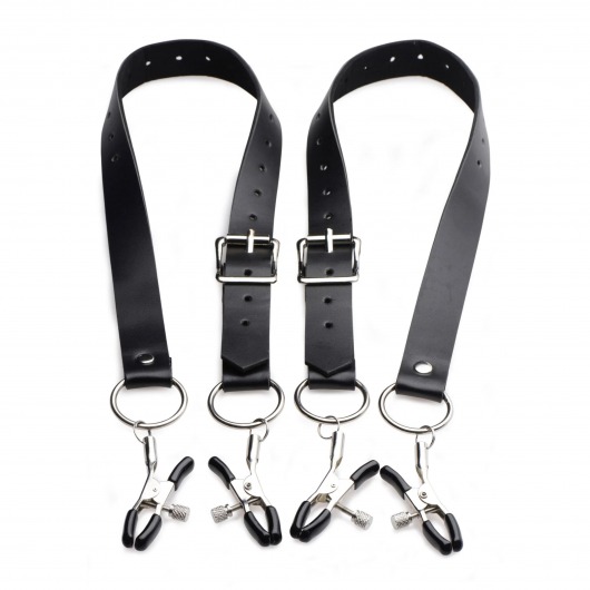 Ремни с зажимами для половых губ Spread Labia Spreader Straps with Clamps - XR Brands - купить с доставкой в Кургане