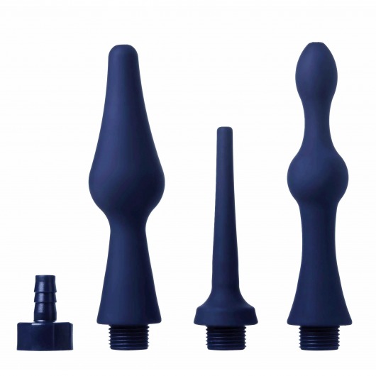 Набор из 3 универсальных насадок для анального душа Universal 3 Piece Silicone Enema Attachment Set - XR Brands - купить с доставкой в Кургане