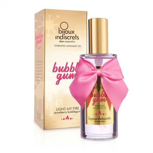 Разогревающее массажное масло Light My Fire Bubble Gum с ароматом бабл-гам - 100 мл. - Bijoux Indiscrets - купить с доставкой в Кургане