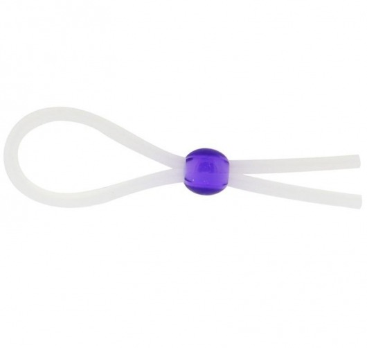 Прозрачное лассо с фиолетовой бусиной SILICONE COCK RING WITH BEAD LAVENDER - NMC - в Кургане купить с доставкой