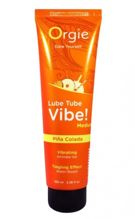 Гель с эффектом вибрации Lube Tube Vibe Medium Pina Colada - 100 мл. - ORGIE - купить с доставкой в Кургане