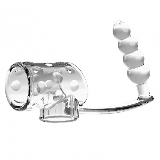 Прозрачная насадка на пенис и мошонку с анальным стимулятором Rilley - Baile - в Кургане купить с доставкой