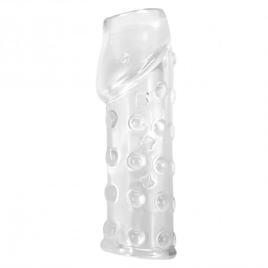 Прозрачная открытая насадка на пенис с бугорками - 19,8 см. - Baile - в Кургане купить с доставкой