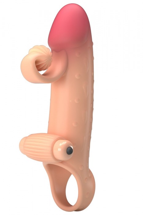 Телесная вибронасадка на пенис с подхватом мошонки - 20 см. - Baile - в Кургане купить с доставкой