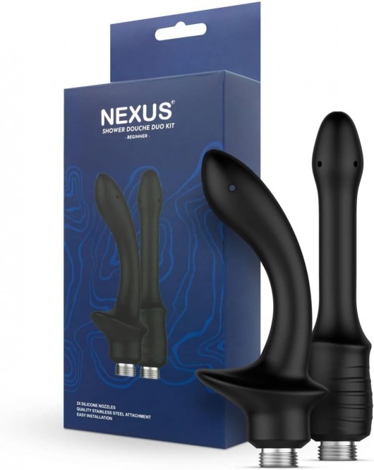 Набор из 2 насадок для анального душа Shower Douche Duo Kit Beginner - Nexus Range - купить с доставкой в Кургане