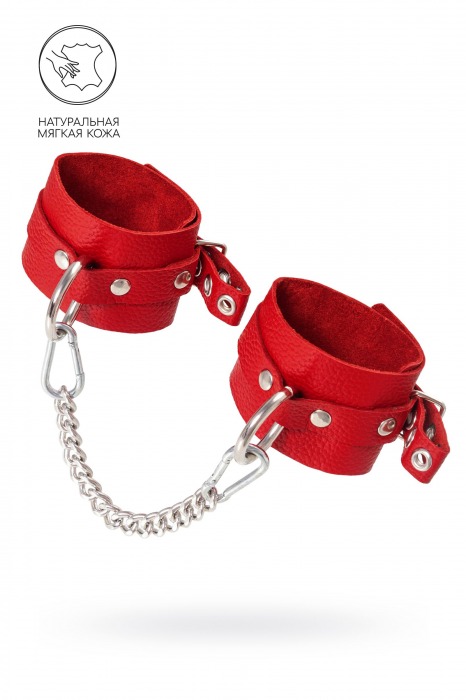 Красные мягкие кожаные оковы с люверсами - Pecado - купить с доставкой в Кургане