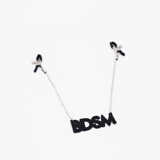 Зажимы на соски с кожаной подвеской BDSM - Crazy Handmade - купить с доставкой в Кургане