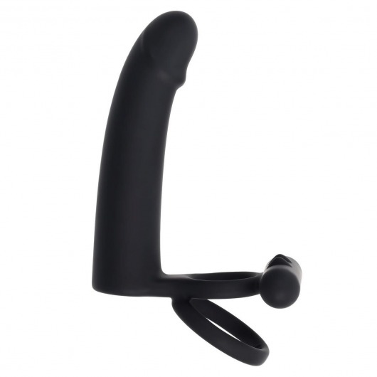 Черная вибронасадка для двойного проникновения Full Swing - Gender X - купить с доставкой в Кургане