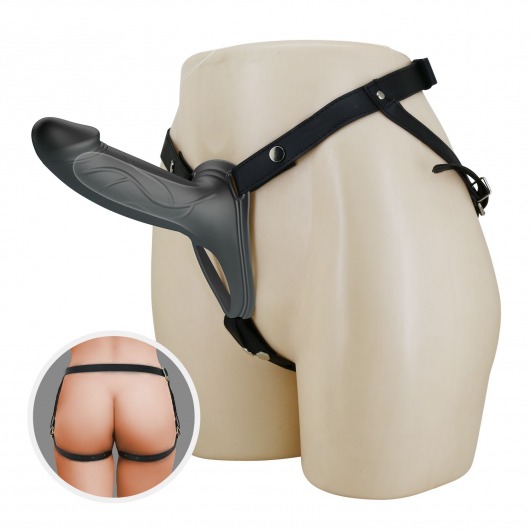 Черный полый мужской страпон London - 16,8 см. - Baile - купить с доставкой в Кургане