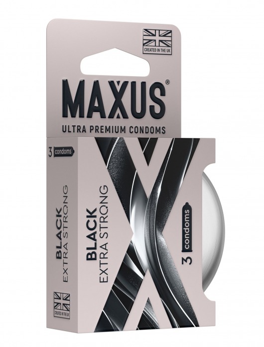 Черные утолщенные презервативы MAXUS Extra Strong с железным кейсом - 3 шт. - Maxus - купить с доставкой в Кургане