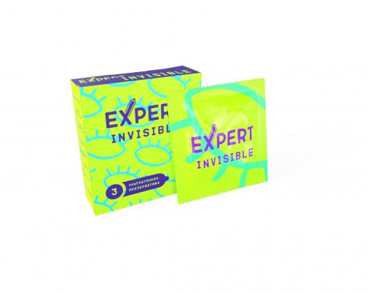 Ультратонкие презервативы Expert Invisible - 3 шт. - Expert - купить с доставкой в Кургане