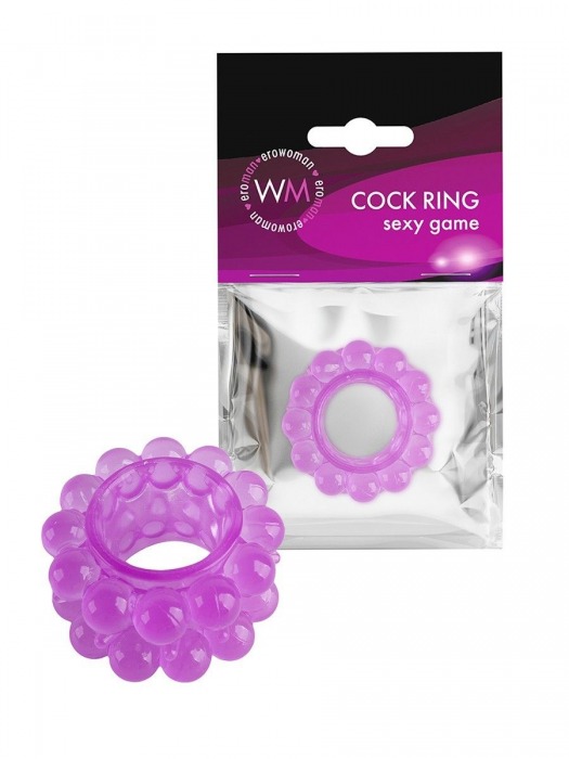 Лиловое эрекционное кольцо с 2 рядами стимулирующих шариков - Erowoman-Eroman - в Кургане купить с доставкой