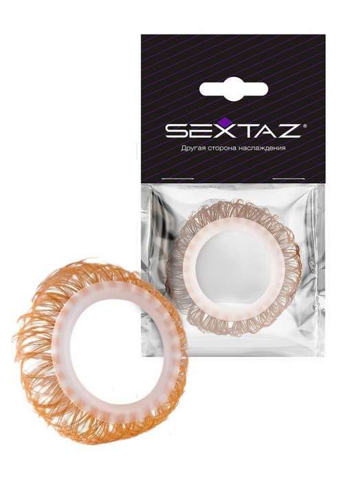 Эрекционное кольцо с бежевыми «ресничками» - Sextaz - в Кургане купить с доставкой