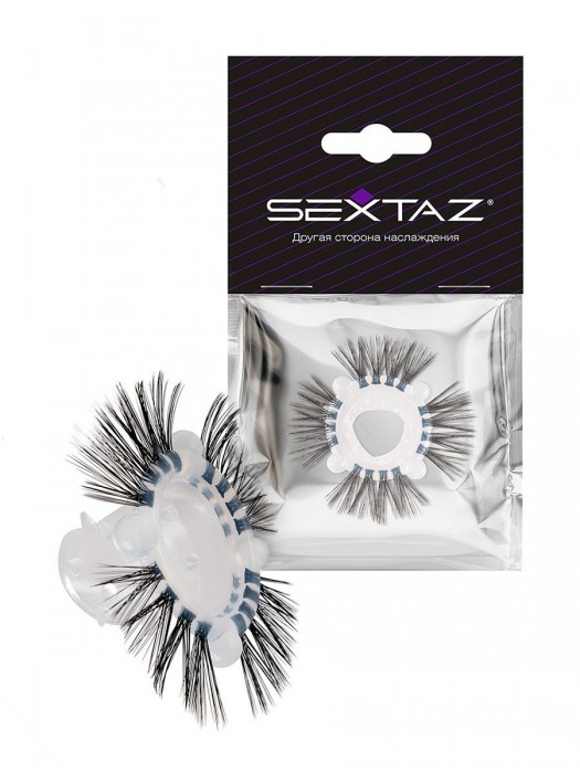 Эластичное эрекционное кольцо с черными «ресничками» - Sextaz - в Кургане купить с доставкой
