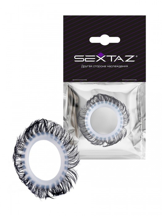 Эластичное эрекционное колечко с черными «ресничками» - Sextaz - в Кургане купить с доставкой