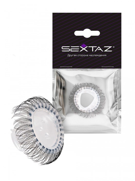 Эластичное эрекционное кольцо с длинными черными «ресничками» - Sextaz - в Кургане купить с доставкой