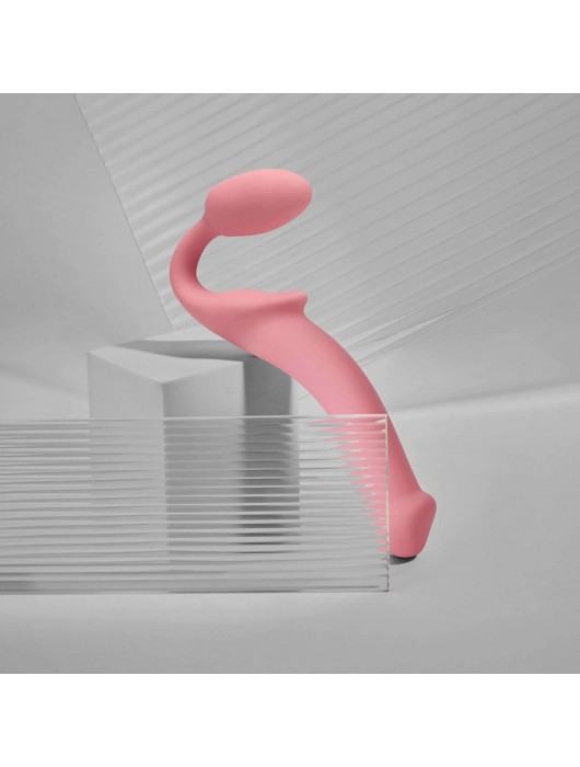 Розовый безремневой страпон Strap-on-me Semi-Realistic Bendable Strap-On size XL - Strap-on-me - купить с доставкой в Кургане