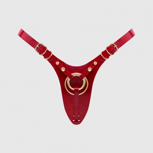 Красный пояс для фиксации насадок Strap-On-Me Leatherette Harness Fabulous - Strap-on-me - купить с доставкой в Кургане