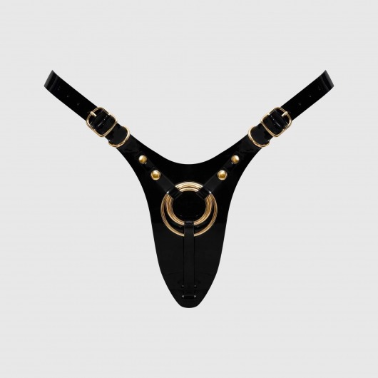 Черный пояс для фиксации насадок Strap-On-Me Leatherette Harness Fabulous - Strap-on-me - купить с доставкой в Кургане