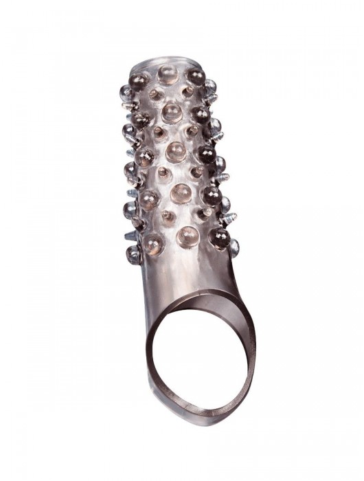 Дымчатая насадка на пенис с шипами и выпуклостями - 12 см. - Sex Expert - в Кургане купить с доставкой