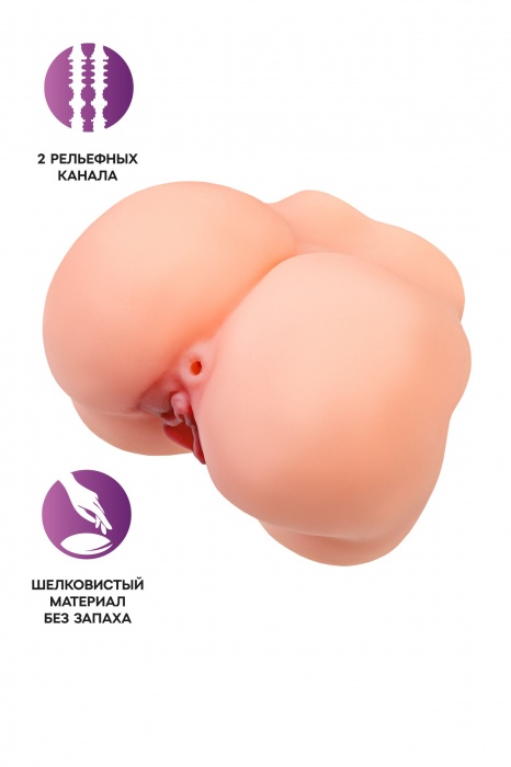 Реалистичный мастурбатор в форме попки с 2 любовными входами - No Name - в Кургане купить с доставкой