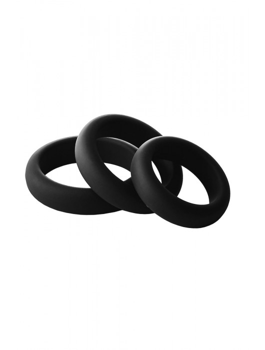 Набор из 3 черных эрекционных колец Smooth Silicone Cockring Pack - Dream Toys - в Кургане купить с доставкой