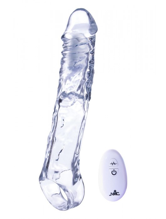 Прозрачная насадка-удлинитель Length Enhancer With Bullet с подхватом - 22,3 см. - NMC - в Кургане купить с доставкой