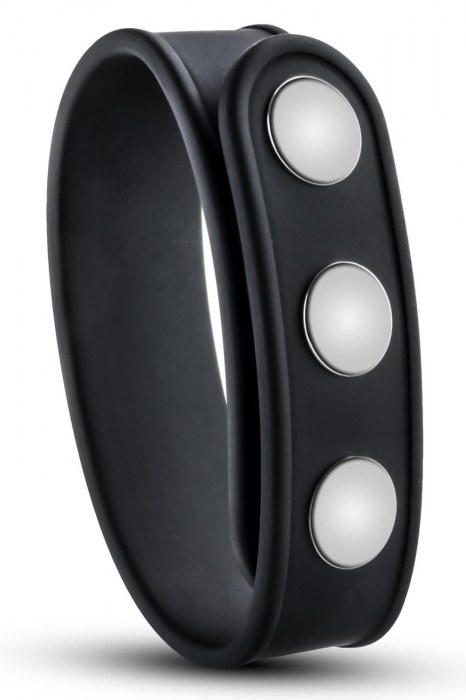 Черное эрекционное кольцо на кнопках - Blush Novelties - в Кургане купить с доставкой