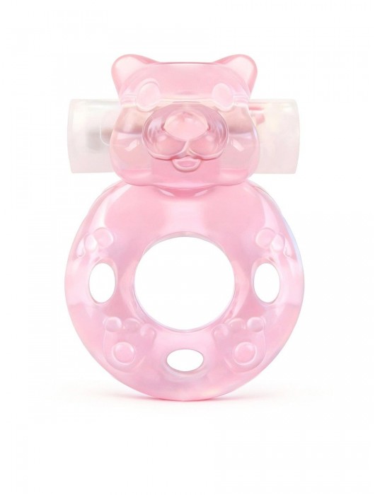 Розовое эрекционное виброкольцо в форме мишки - 1137 - в Кургане купить с доставкой