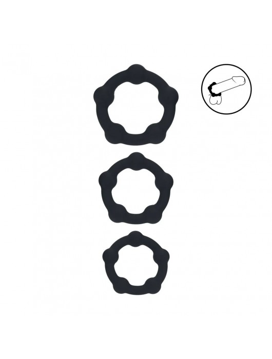 Набор из 3 эрекционных колец Beaded Silicone Cockring Set - Shots Media BV - в Кургане купить с доставкой