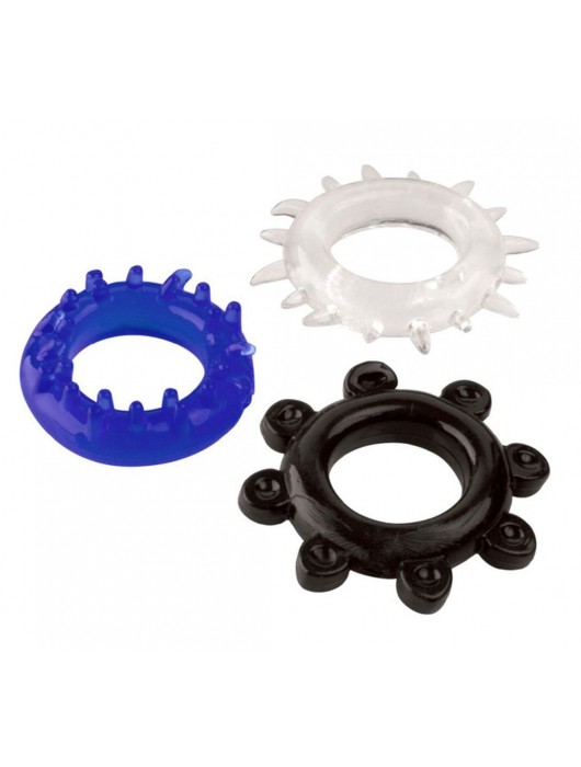 Набор из 3 эрекционных колец разного цвета и рельефа - Boys of Toys - в Кургане купить с доставкой