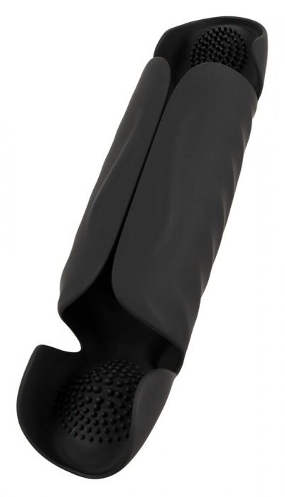 Черный вибромастурбатор с трехточечной стимуляцией Penis Trainer with 3 Point Stimulation - Orion - в Кургане купить с доставкой