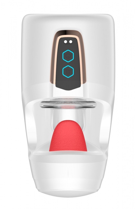 Белый мастурбатор с язычком и возвратно-поступательными движениями - Secwell - в Кургане купить с доставкой