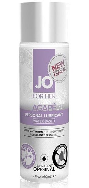 Лубрикант на водной основе для женщин JO AGAPE LUBRICANT ORIGINAL - 60 мл. - System JO - купить с доставкой в Кургане