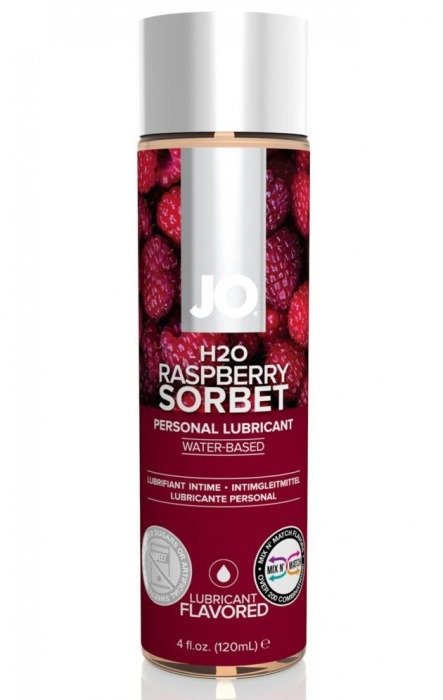 Лубрикант на водной основе с ароматом малины JO Flavored Raspberry Sorbet - 120 мл. - System JO - купить с доставкой в Кургане