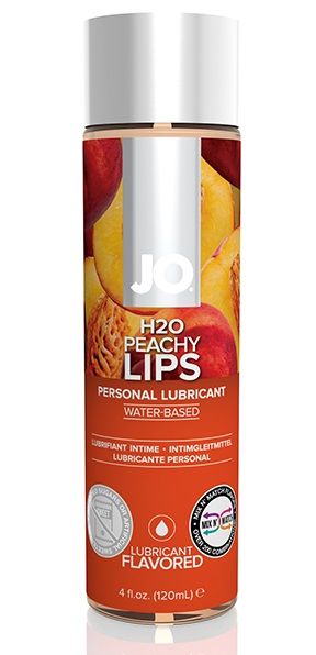 Лубрикант на водной основе с ароматом персика JO Flavored Peachy Lips - 120 мл. - System JO - купить с доставкой в Кургане