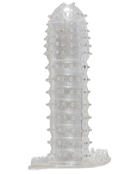 Гелевая прозрачная насадка c шипами - 12 см. - Toyfa Basic - в Кургане купить с доставкой