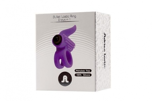 Эрекционное кольцо с подхватом мошонки и стимуляцией клитора Bullet Lastic Ring - Adrien Lastic - в Кургане купить с доставкой