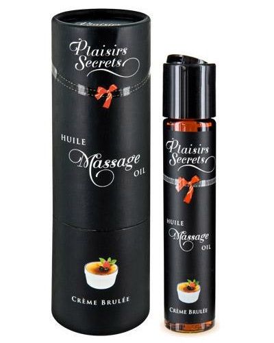 Массажное масло с ароматом крем брюле Huile de Massage Gourmande Creme Brulée - 59 мл. - Plaisir Secret - купить с доставкой в Кургане