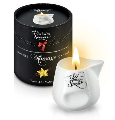 Массажная свеча с ароматом ванили Bougie Massage Gourmande Vanille - 80 мл. - Plaisir Secret - купить с доставкой в Кургане