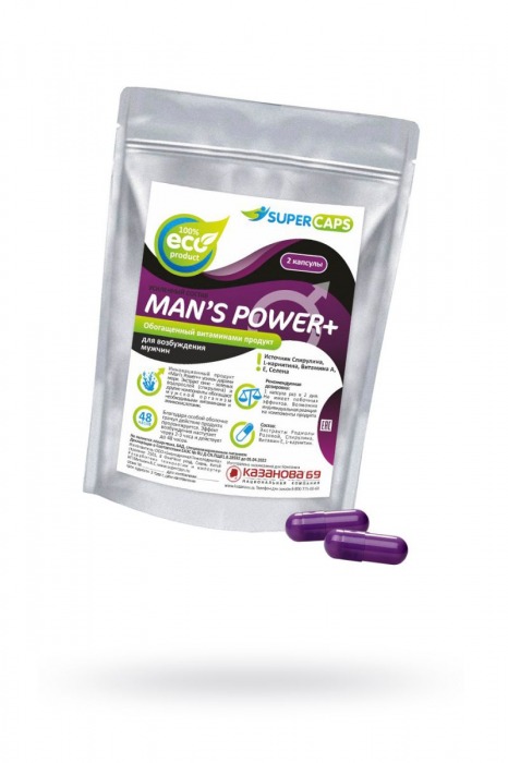 Капсулы для мужчин Man s Power+ с гранулированным семенем - 2 капсулы (0,35 гр.) - SuperCaps - купить с доставкой в Кургане