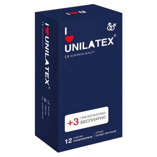 Ультрапрочные презервативы Unilatex Extra Strong - 12 шт. + 3 шт. в подарок - Unilatex - купить с доставкой в Кургане