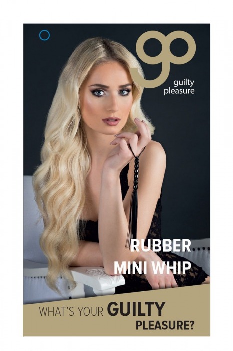 Чёрная мини-плеть из резины Rubber Mini Whip - 22 см. - Blush Novelties - купить с доставкой в Кургане