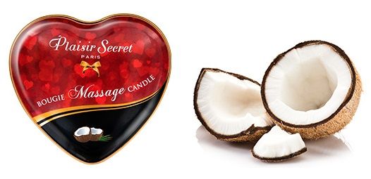 Массажная свеча с ароматом кокоса Bougie Massage Candle - 35 мл. - Plaisir Secret - купить с доставкой в Кургане