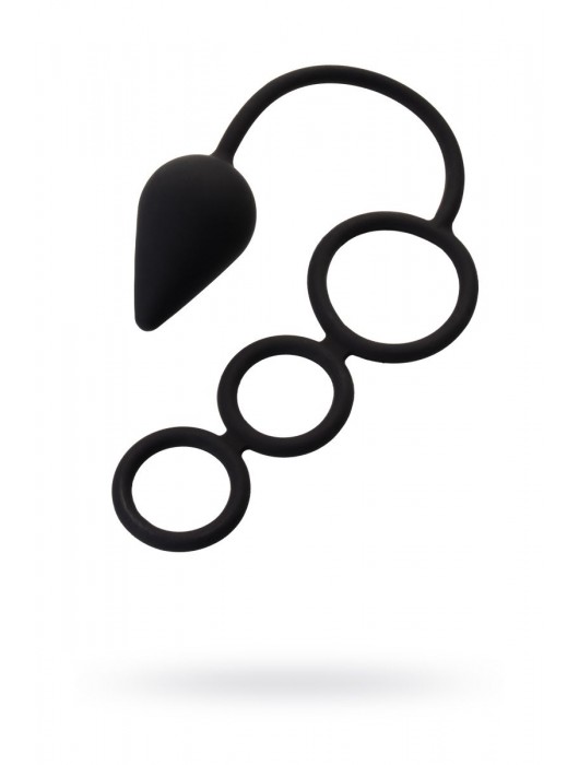Тройное эрекционное кольцо с анальным хвостом Drop M-size - Erotist Adult Toys - в Кургане купить с доставкой